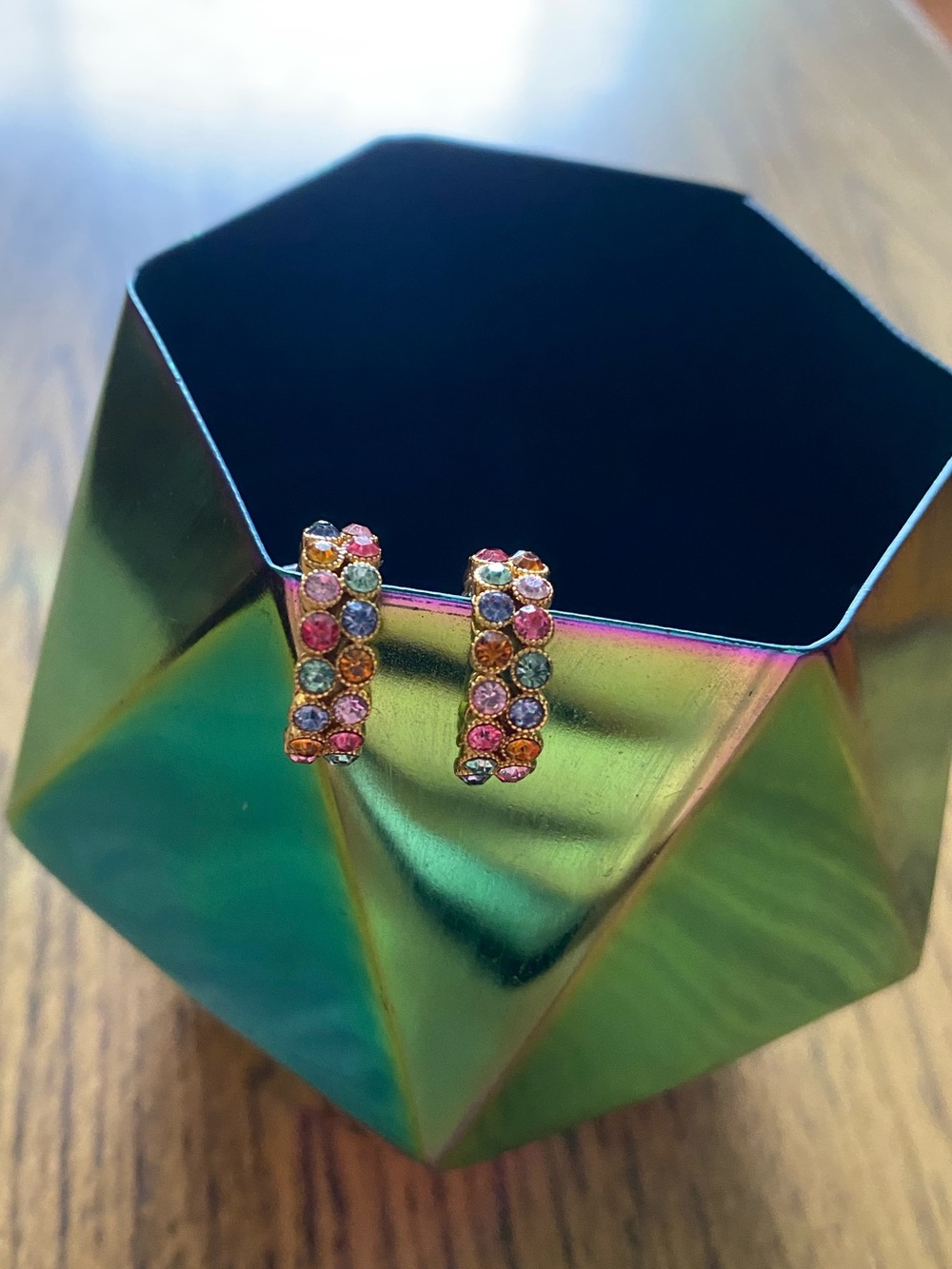 Rainbow Huggie Hoops